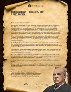 Thanksgiving Proclamation | President Grover Cleveland | First Liberty