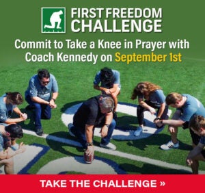 First Freedom Challenge | Take A Knee with Coach Kennedy | Post Game Prayer